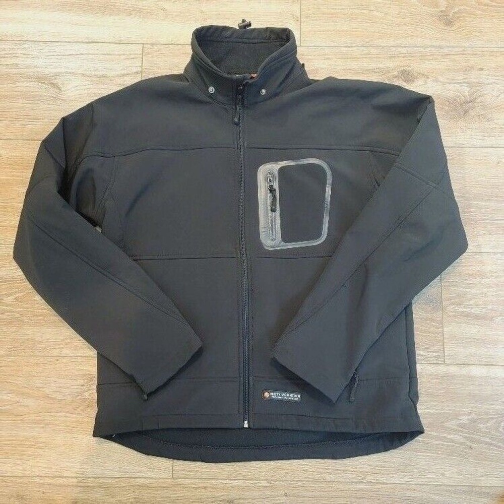 Misty Mountain Black Jacket Tech Outwear Lined Front‎ Zip